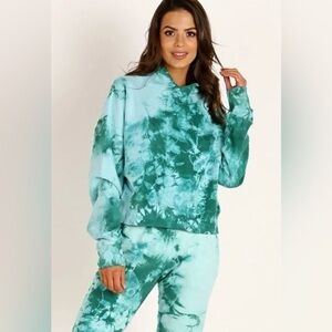 Frankie's Bikinis Burl Sweatshirt Womens Hoodie Tie Dye Long Sleeve Outdoor Sz M
